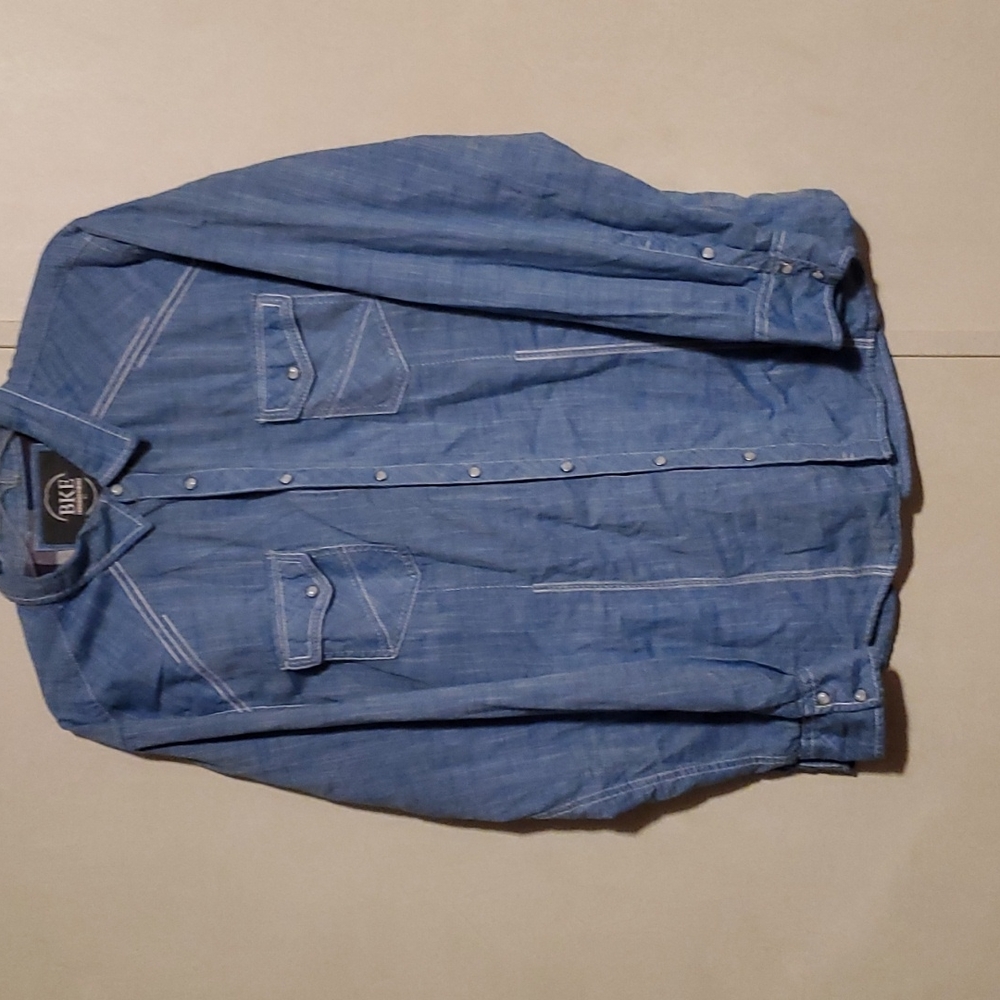 BKE pearl snap long sleeve shirt size XL
